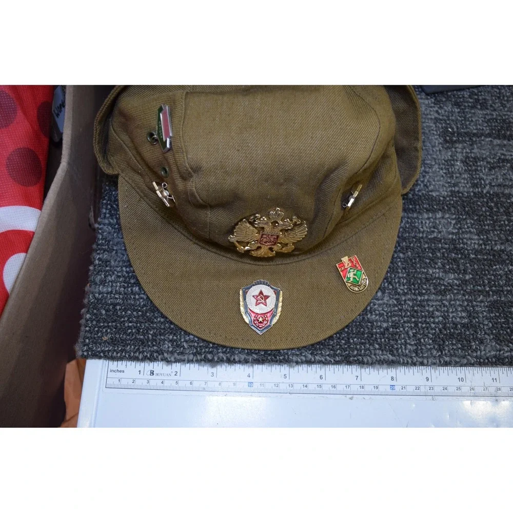 Soviet Russian Afghanka Hat Soldier Cap Military Hat 56 USSR + PINS